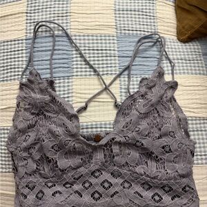 Free People Lace Bralette in Gray